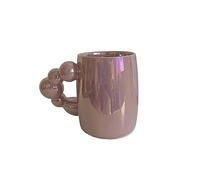 LICONG-2020 Coffee Cup Mugs Pearl White Mugs Coffee Cups Ceramic Korean Style Bubble Handgrip Cup for Breakfast Milk Juice Tea Microwave Safe(Pink)
