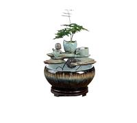 LICONG-2020 Indoor Fountain Tabletop Fountain Ceramic Fish Tank Relaxing Ambiance for Home and Office Decor