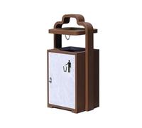 LICONG-2020 Outdoor Garbage Can Chinese Antique Style Garbage Can Metal Waste Bin for Hotel Street Outdoor Public Places