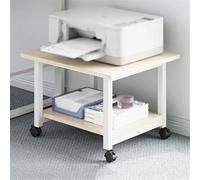 LICONG-2020 Printer Stands Movable Printer Storage Small Multi-Layer Copier Organizer, Under Desk Shelves, Office Table Solution(Beige,Small)