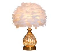 LICONG-2020 Table Lamp Light Luxury Romantic Warm Fashionable Feather Crystal Pendant Desk Lamp Home Use