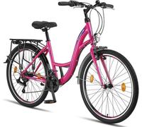 Licorne Bikes Premium City Bike, Licorne Stella In 26 Inch, Bicycle 21 Speed Gear - Pink