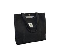 Licose Cotton Canvas Eco Bag - Soft Touch Tote with Label Accent, Lightweight Shoulder Bag Fits A4, Casual Daily Use