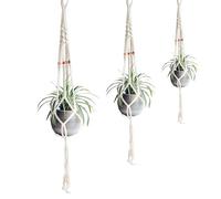 LicoShin 3Pcs Macrame Plant Hanger with 5 Knitting Techniques, 94CM Plant Supports for Indoor Plants, with Tassels and Four-colored Decorative Beads, Bohemian Style Handmade Monstera Support