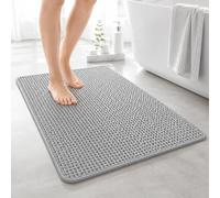 LICOZYVE Bathroom Rugs 60 * 40, Super Soft Chenille Bath Mats, Extra Absorbent Quick Dry Bath Rugs, Machine Washable Mats, Home Décor Accessories,Grey