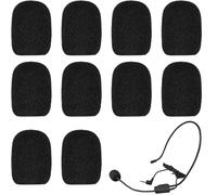 LICQIC 10 Pcs Headset Microphone Foam Cover, Mini Windscreens Sponge, Foam Microphone Windscreen for Headset or Lavalier Microphone