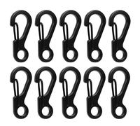 LICQIC 10 Pcs Paracord Keyring, Tiny Carabiner Clip, Mini Carabiner Keyring for Keys, Backpack, Fishing, Camping, Outdoor (L, Black)
