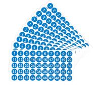 LICQIC 10 Sheets Self Adhesive Number Stickers, 1 to 50 Sticky Round Number Labels for Sorting, Organizing, Storage Boxes, Lockers, Office&School Supplies, 1 inch