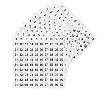 LICQIC 10 Sheets Small Self Adhesive Number Stickers, 1 to 100 Sticky Round Number Labels for Sorting, Organizing, Storage Boxes, Lockers, Office&School Supplies, 10 mm