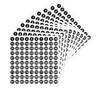 LICQIC 10 Sheets Small Self Adhesive Number Stickers, 1 to 100 Sticky Round Number Labels for Sorting, Organizing, Storage Boxes, Lockers, Office&School Supplies, 10 mm