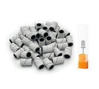 LICQIC 100 Pcs 120# Nail Drill Sanding Bands, Grit Nail Files for 3/32 Shank Inch Nail Drill Bits for Electric Nail Files Nail Drill Machine, to Polish Art Acrylic Gel Fake Nails, White