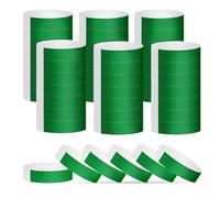 LICQIC 100 Pcs Green Event Wristbands, Party Wristbands, Waterproof Wristbands Suitable for Event Parties Concerts Water Parks