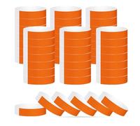 LICQIC 100 Pcs Orange Event Wristbands, Party Wristbands, Waterproof Wristbands Suitable for Event Parties Concerts Water Parks