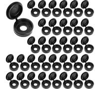 LICQIC 100 PCS Screw Cover Caps, Plastic Hinged Screw Cover Caps, Small Screw Caps for M4 - M6 Screws (Black)