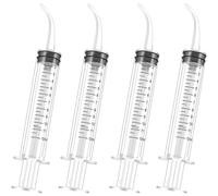LICQIC 12 ml Oral Irrigator Syringe With Curved Tip, 4 Pcs