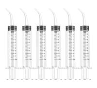 LICQIC 12 ml Oral Irrigator Syringe With Curved Tip, 6 Pcs