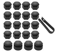 LICQIC 17mm Wheel Nut Covers, 20 Pcs Car Wheel Nut Caps (16 Standard + 4 Locking), Universal Wheel Bolt Covers with Removal Tool, Gloss Black