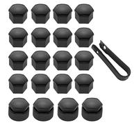LICQIC 17mm Wheel Nut Covers, 20 Pcs Car Wheel Nut Caps (16 Standard + 4 Locking), Universal Wheel Bolt Covers with Removal Tool, Black