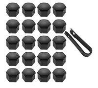 LICQIC 19 mm Wheel Nut Covers, 20 Pcs Car Wheel Nut Caps, Universal Wheel Bolt Covers with Removal Tool, Gloss Black