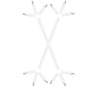 LICQIC 2 Pcs Bed Sheet Clips, Bed Sheet Holder, Bed Sheet Suspenders for Bedding, Keepers, Bedsheet Tie Downs (White, Long Type 3 Clips)