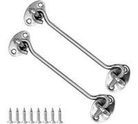 LICQIC 2 Pcs Cabin Hook, Gate Latch Hook, Stainless Steel Eye Latch for Garage, Shed Door, Window