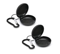 LICQIC 2Pcs Earplug Case, Ear Plug Carrying Cases Portable Loop, with Travel Keychain for Travel, Outdoor Activities, Keychain, Earbud Storage (Black+Black)
