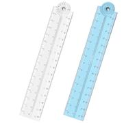 LICQIC 2 Pcs Folding Ruler, Fold Up Ruler 30cm, Foldable Plastic Rulerfor for School, Office, Student, Kids, Teacher (White + Blue)