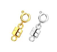 LICQIC 2 Pcs Magnetic Chain Necklace Bracelet Clasps, Closures Connector Locking Magnetic Clasp Converters for Jewelry Accessories, 2cm, Gold+Silver