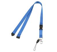 LICQIC 2 Pcs Neck Lanyard Strap, Lanyards for Neck with Safety Breakaway, for Holding a ID Card, Pass Card Badge, Keys or Cell Mobile Phone (Blue)