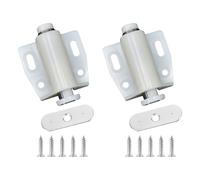 LICQIC 2 PCS Push Release Door Catch, Magnetic Door Catch Push Open, Plastic Soft Close Strong Spring for Cabinet Cupboard Wardrobe Kitchen Bathroom (White)