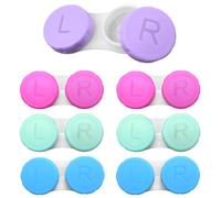 LICQIC 20 Packs Contact Lens Cases with Left/Right Caps, Contact Lenses Holder Box, Portable Leak-Proof Contact Lens Container for Home Travel Outdoor, 4 Colors