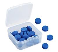 LICQIC 20 Pcs Blue Diamond Cue Tips, 10 mm Pool Queue Tips with Plastic Storage Box for Pool Cues and Snooker, Blue
