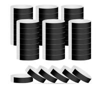 LICQIC 200 Pcs Black Event Wristbands, Party Wristbands, Waterproof Wristbands Suitable for Event Parties Concerts Water Parks
