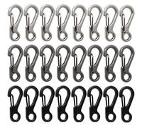 LICQIC 24 Pcs Paracord Keyring, Tiny Carabiner Clip, Mini Carabiner Keyring for Keys, Backpack, Fishing, Camping, Outdoor (S, 3 Colours)