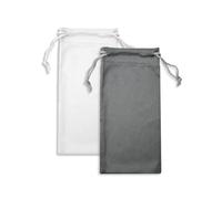 LICQIC 2Pcs Microfibre Sunglasses Soft Pouch, Ski Goggle Bag, Sunglasses Bag (Grey+White)