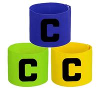 LICQIC 3 Pcs Captains Armband, Elastic Sports Arm Band, Adjustable Captain Armbands, for football, hockey, rugby and many other sports (Design B, 3 Colours)