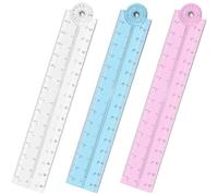 LICQIC 3 Pcs Folding Ruler, Fold Up Ruler 30cm, Foldable Plastic Rulerfor for School, Office, Student, Kids, Teacher (White + Red+ Blue)