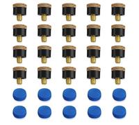 LICQIC 30 Pcs Cue Tips, 10 mm Pool Queue Tips, with Plastic Storage Box for Pool Cues and Snooker, 20 Pcs Brown and 10 Pcs Blue