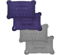 LICQIC 4 PCS Inflatable Pillows, Blow Up Cushion, Air Pillow for Camping,Travel, Sunbathing, Neck Lumbar Support (Gray & Dark Purple)