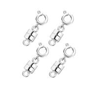 LICQIC 4 Pcs Magnetic Chain Necklace Bracelet Clasps, Closures Connector Locking Magnetic Clasp Converters for Jewelry Accessories, 2cm, Silver