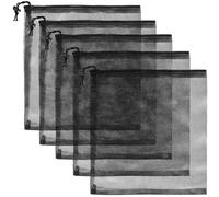 LICQIC 5 Pcs Polyester Mesh Drawstring Bag, Net Bags for Swimming Beach Pool ToysEquipment