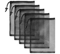 LICQIC 5 Pcs Polyester Mesh Drawstring Bag, Net Bags for Swimming Beach Pool ToysEquipment