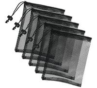 LICQIC 5 Pcs Polyester Mesh Drawstring Bag, Net Bags for Swimming Beach Pool ToysEquipment