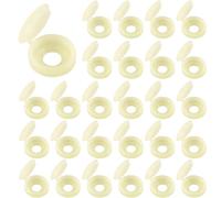 LICQIC 50 PCS Screw Cover Caps, Plastic Hinged Screw Cover Caps, Small Screw Caps for M4 - M6 Screws (Cream Color)
