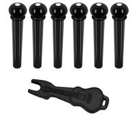 LICQIC 6 Pcs Guitar Plastic Bridge Pins Pegs with 1pcs Bridge Pin Puller Remover (Black)
