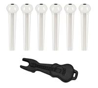 LICQIC 6 Pcs Guitar Plastic Bridge Pins Pegs with 1pcs Bridge Pin Puller Remover (White)