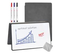 LICQIC A5 Portable Dry Erase Whiteboard Notepad, Reusable Whiteboard Notebook with Pen and Cleaning Cloth for Office, Business, Study, Meeting (Grey)