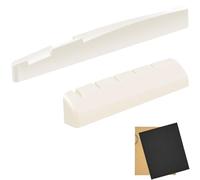 LICQIC Acoustic Guitar String End Bone Nut Bridge Saddle Replacements Set for String Acoustic Guitar and Folk (Saddle and Nut Set)