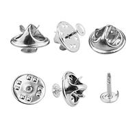 LICQIC Butterfly Clutch Tie Pins, Metal Pin Backs Replacement with 8 mm Length Blank Pins for Craft Making, 10 Pairs Silver