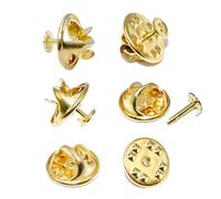 LICQIC Butterfly Clutch Tie Pins, Metal Pin Backs Replacement with 8 mm Length Blank Pins for Craft Making, 30 Pairs Gold